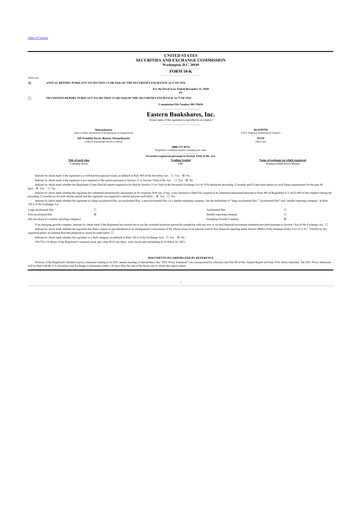 Thumbnail Eastern Bankshares 10-K Annual Report 2020