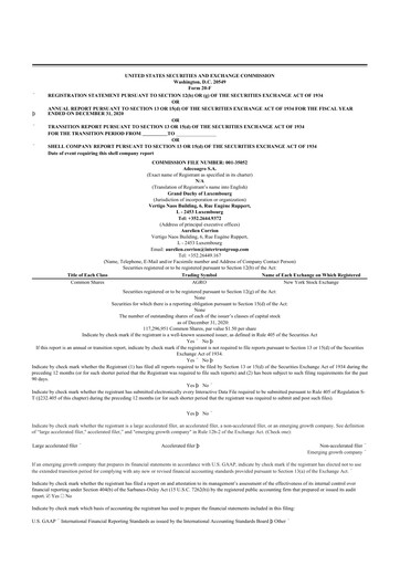 Thumbnail Adecoagro 20-F Annual Report 2020