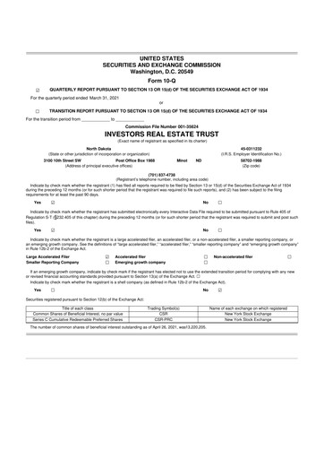 Thumbnail Centerspace 10-Q Quarterly Report FY2021 
