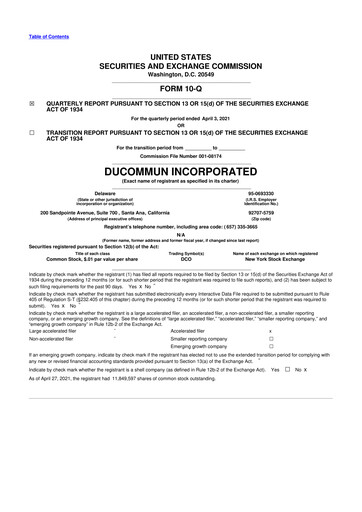 Thumbnail Ducommun 10-Q Quarterly Report FY2021 