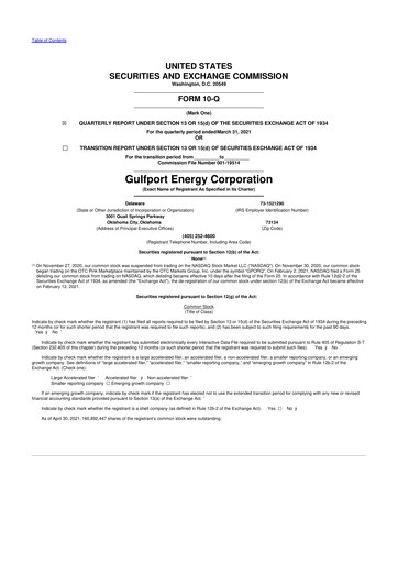 Thumbnail Gulfport Energy 10-Q Quarterly Report FY2021 