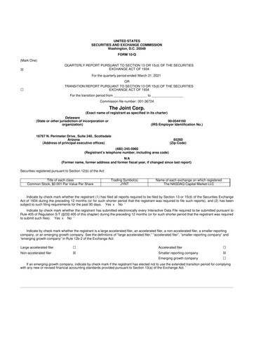 Thumbnail The Joint Corp. 10-Q Quarterly Report FY2021 
