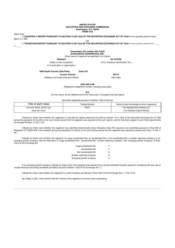 Thumbnail Accelerate Diagnostics 10-Q Quarterly Report FY2021 