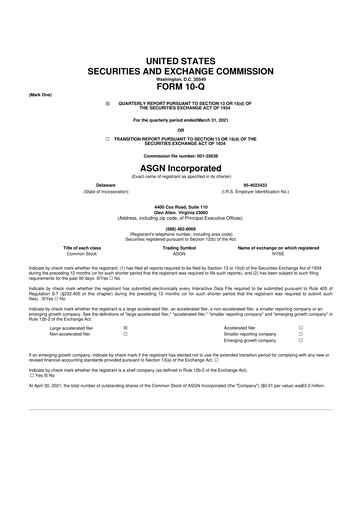 Thumbnail ASGN 10-Q Quarterly Report FY2021 