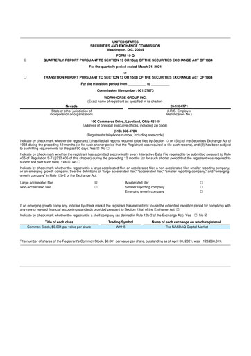 Miniature Workhorse Group
 10-Q Rapport trimestriel 2021 