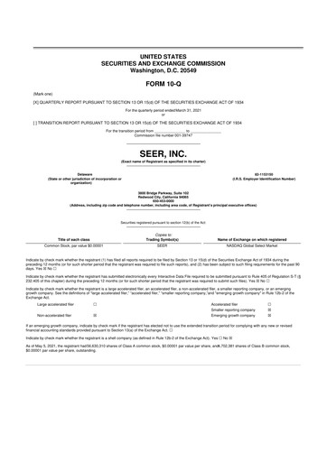 Thumbnail Seer Inc 10-Q Quarterly Report FY2021 