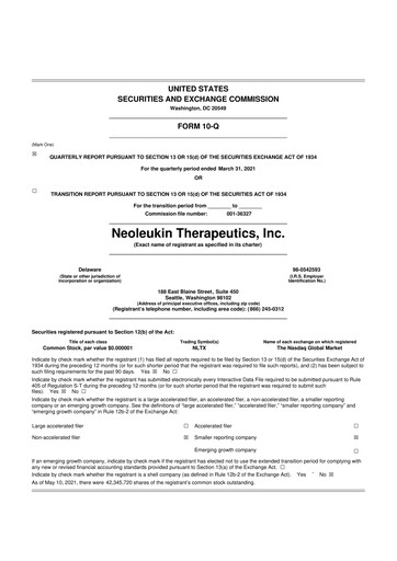 Vorschaubild Neurogene 10-Q Quartalsbericht 2021 