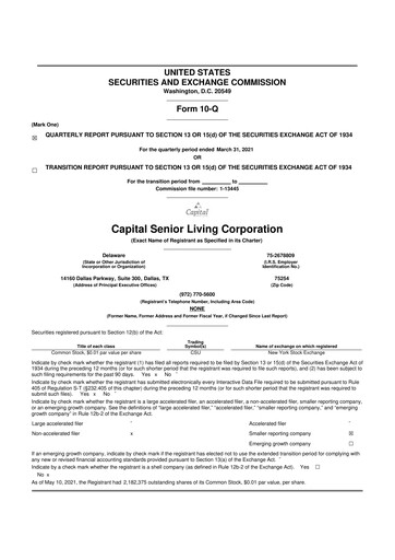 Thumbnail Sonida Senior Living 10-Q Quarterly Report FY2021 