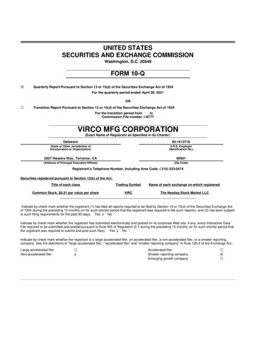 Thumbnail Virco Manufacturing 10-Q Quarterly Report FY2022 