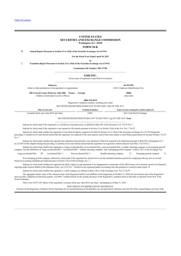 Thumbnail GMS 10-K Annual Report 2021