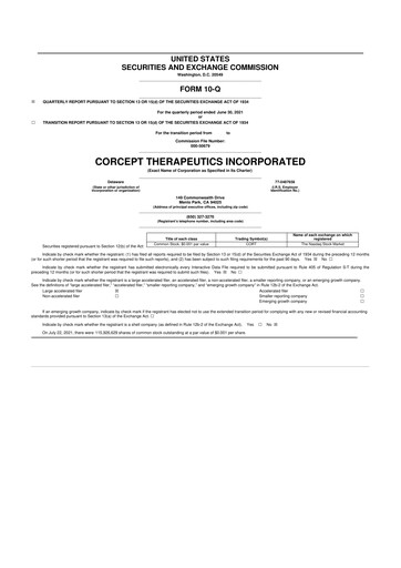 Thumbnail Corcept Therapeutics
 10-Q Quarterly Report FY2021 