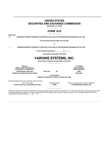 Vorschaubild Varonis Systems 10-Q Quartalsbericht 2021 