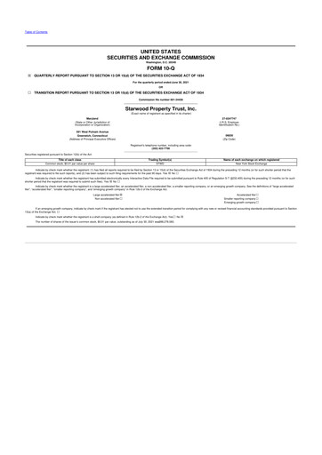 Thumbnail Starwood Property Trust 10-Q Quarterly Report FY2021 