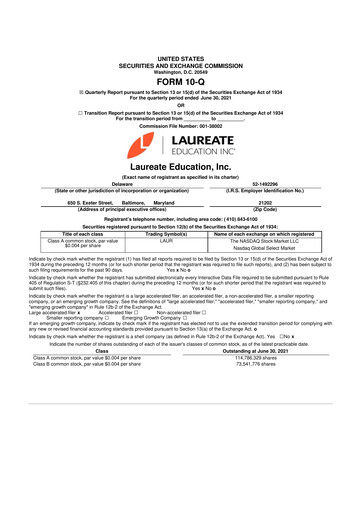 Thumbnail Laureate Education
 10-Q Quarterly Report FY2021 
