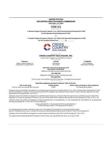 Vorschaubild Cross Country Healthcare 10-Q Quartalsbericht 2021 