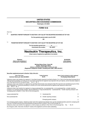Vorschaubild Neurogene 10-Q Quartalsbericht 2021 