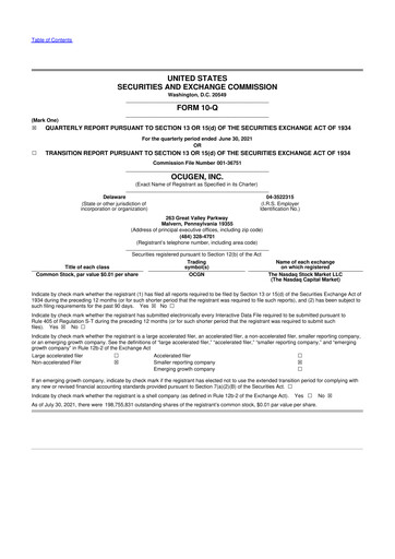 Thumbnail Ocugen 10-Q Quarterly Report FY2021 