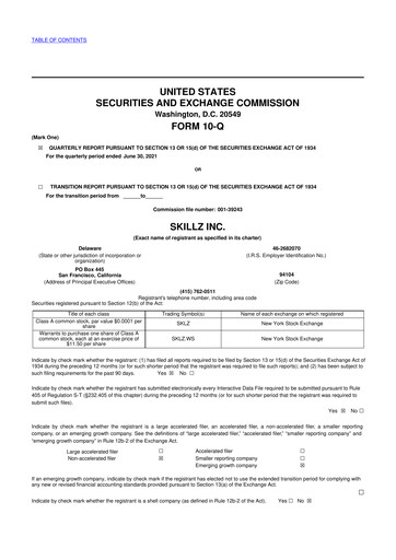 Vorschaubild Skillz 10-Q Quartalsbericht 2021 