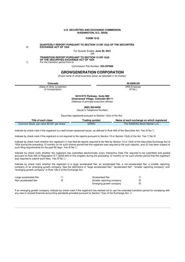 Thumbnail GrowGeneration
 10-Q Quarterly Report FY2021 