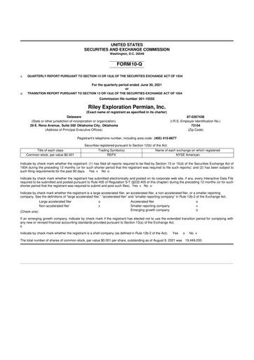 Thumbnail Riley Exploration Permian 10-Q Quarterly Report FY2021 