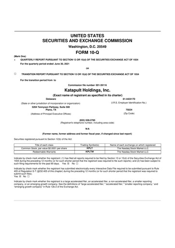 Thumbnail Katapult Holdings 10-Q Quarterly Report FY2021 