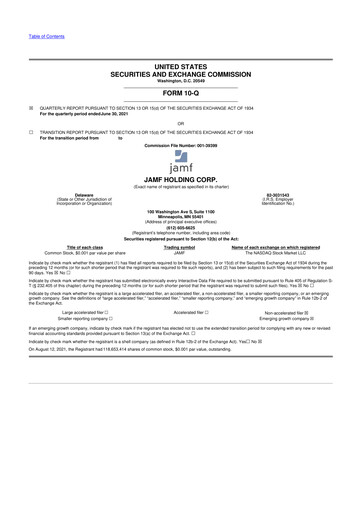 Thumbnail Jamf 10-Q Quarterly Report FY2021 