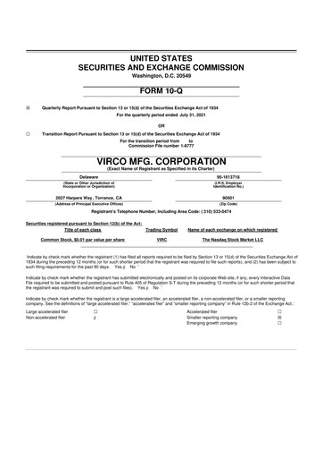 Thumbnail Virco Manufacturing 10-Q Quarterly Report FY2022 