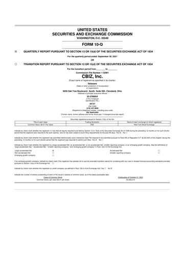 Thumbnail CBIZ 10-Q Quarterly Report FY2021 