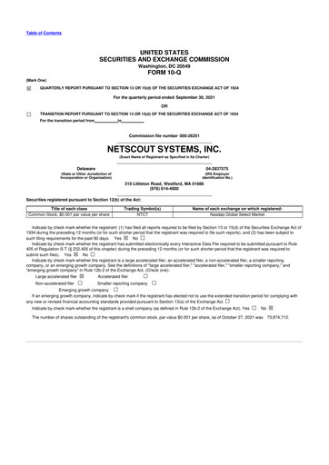 Thumbnail NETSCOUT 10-Q Quarterly Report FY2022 