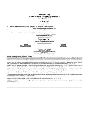 Miniature Block 10-Q Rapport trimestriel 2021 