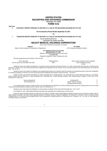 Thumbnail Select Medical Holdings 10-Q Quarterly Report FY2021 