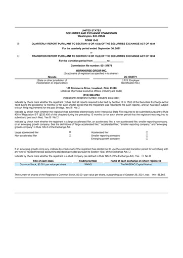 Miniature Workhorse Group
 10-Q Rapport trimestriel 2021 