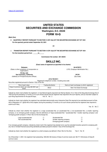 Vorschaubild Skillz 10-Q Quartalsbericht 2021 