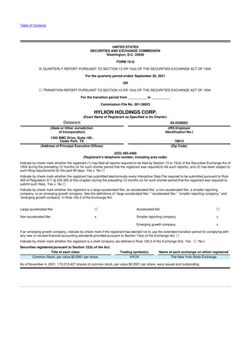 Thumbnail Hyliion 10-Q Quarterly Report FY2021 