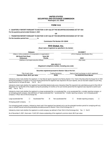 Thumbnail NV5 Global
 10-Q Quarterly Report FY2021 