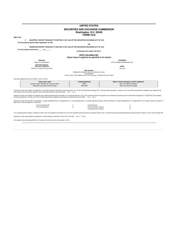 Thumbnail 	Hippo Holdings 10-Q Quarterly Report FY2021 