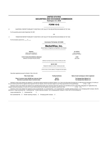 Thumbnail MarketWise 10-Q Quarterly Report FY 