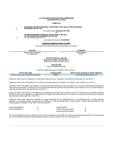 Thumbnail GrowGeneration
 10-Q Quarterly Report FY2021 