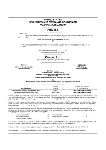 Thumbnail Ouster 10-Q Quarterly Report FY2021 