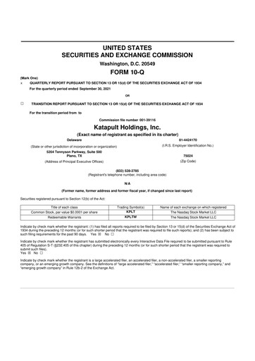 Thumbnail Katapult Holdings 10-Q Quarterly Report FY2021 