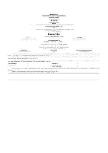 Vorschaubild Organon 10-Q Quartalsbericht 2021 