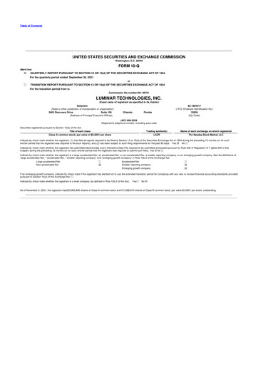 Thumbnail Luminar Technologies 10-Q Quarterly Report FY2021 