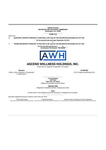 Thumbnail Ascend Wellness (AWH) 10-Q Quarterly Report FY2021 