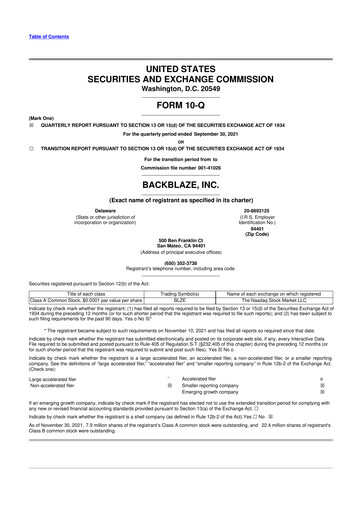 Thumbnail Backblaze 10-Q Quarterly Report FY2021 