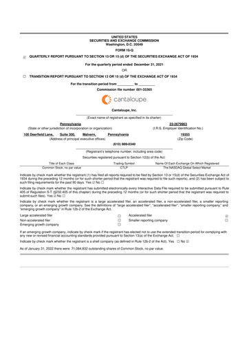 Thumbnail Cantaloupe 10-Q Quarterly Report FY2022 