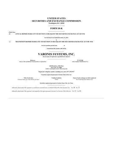 Miniature Varonis Systems 10-K Rapport annuel 2021