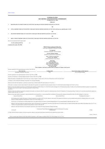 Thumbnail Telus International 20-F Annual Report 2021