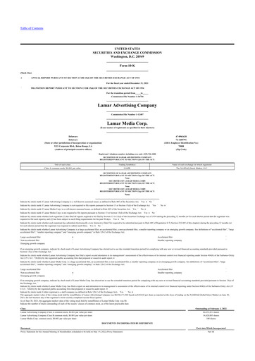 Thumbnail Lamar Advertising 10-K Annual Report 2021