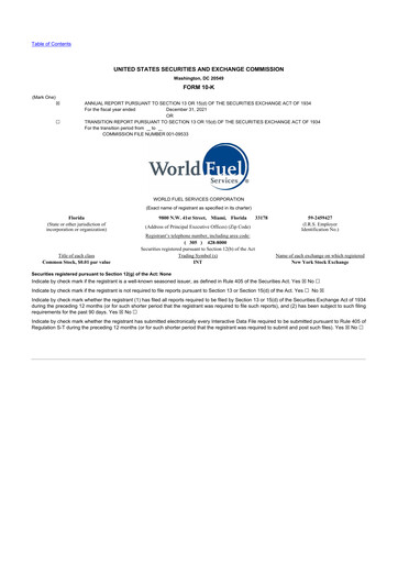 Thumbnail World Kinect 10-K Annual Report 2021