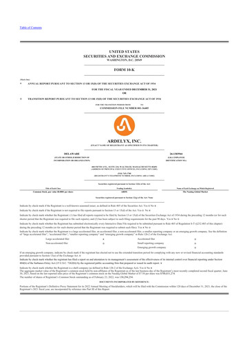 Thumbnail Ardelyx 10-K Annual Report 2021